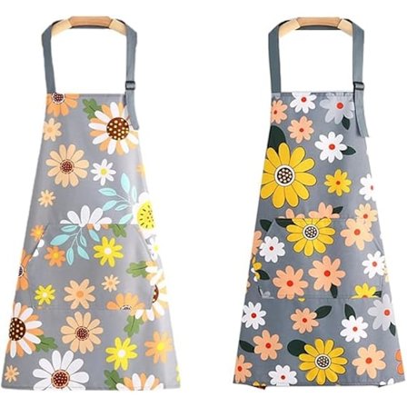 Køkkenforklæder til Kvinder Mænd 2-pak Justerbart Vandtæt Madlavningsforklæde med Lommer, Kokkeforklæder til Madlavning Bagning Havearbejde BBQ 2 stk