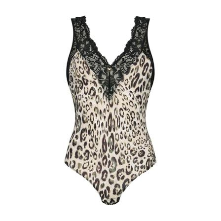 Emporio Armani Spotyled body with contrasting lace profiles inbo, Dame Bodystockings