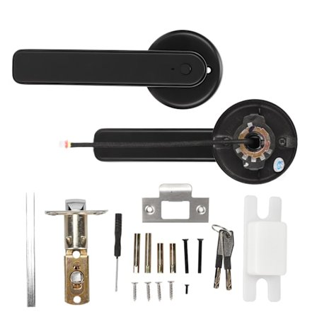 Smart dørhåndtag lås nøglefri indgangsdør lås fingeraftryk adgangskode nøgleoplåsning USB-opladning til hjemmekontor normal version