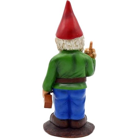 15 cm lang middelfinger hagegnom - Gnomes Go Away Statue Morsomme hagepynt, innendørs eller utendørs dekorasjoner