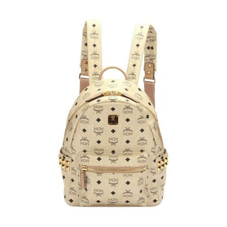 MCM Pre-owned, Pre-owned Stark Visetos Wit, Dames, Maat:ONE Size,leer