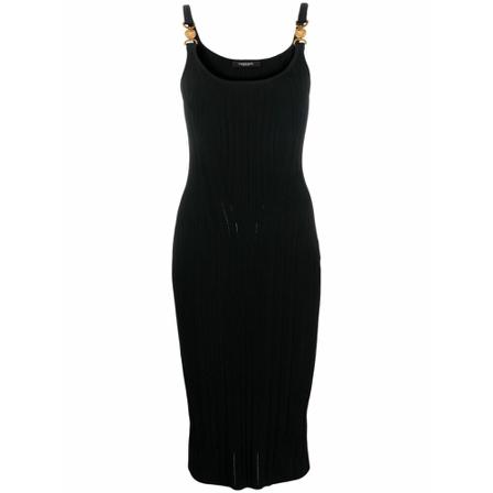Versace Midi Kjole Sort, Dame