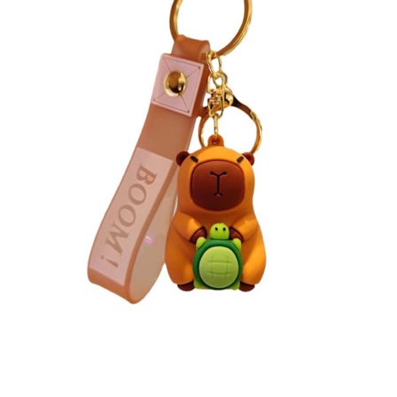 Sarjakuva-capybara-nukke avaimenperä, ruskea