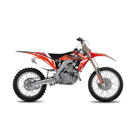 Kit Adesivi Completo Blackbird Dream 4 con Coprisella Rosso-Bianco-Nero - Honda CRF 450R 2013-2016