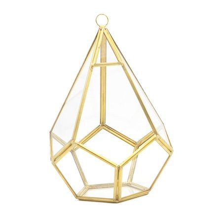 Hengende Glass Terrarium Moderne Kunstnerisk Vegg Tåreformet Diamant Geometrisk Polyh