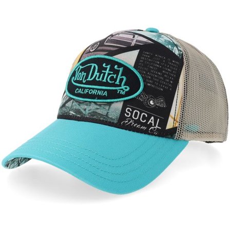 Von Dutch - Multi trucker Keps - Embroidery White/Blue/Multi A-Frame Trucker @ Hatstore