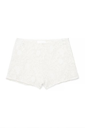 Maria Kragmann x NA-KD Lace Detail Mini Shorts - Sommersæt - Hvid - EU 36