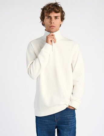 Lindbergh Jersey Half Zip Sweat - White - S