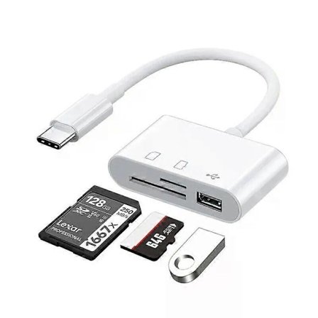 3-i-1 Kortläsare Adapter Typ C Till SD TF Minneskortläsare USB Typ C OTG Konverterare För Huawei Samsung Xiomi Telefon Surfplatta