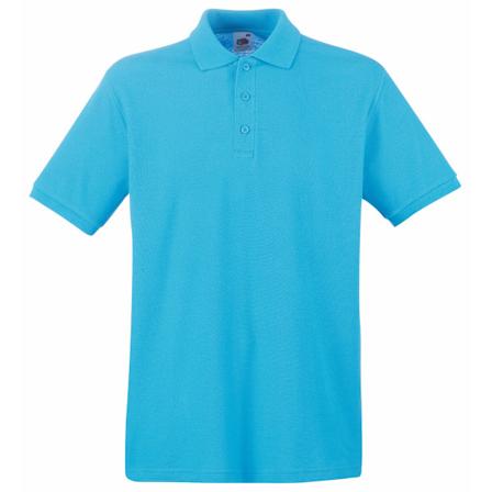 Fruit Of The Loom Premium Herr Kortärmad Polotröja 2XL Azur Azure Blue 2XL