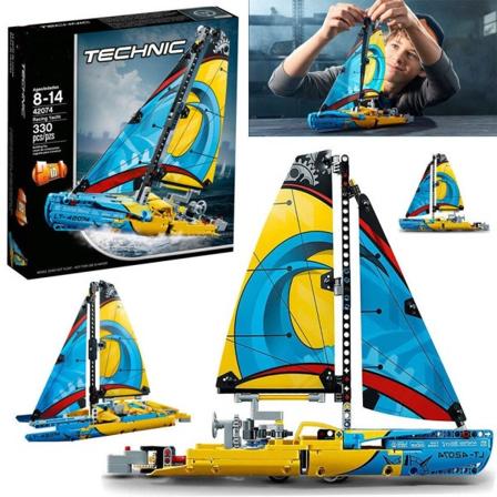 Tekninen Kilpa Yacht rakennus lohkot Fit 42074 kilpa purjevene asennus tiilet lelut