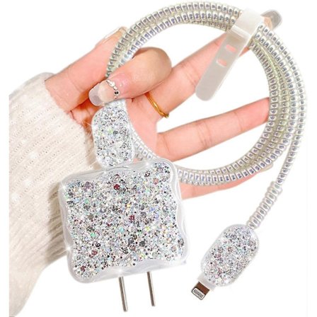 Kabelskydd för iPhone 18W/20W Laddare Klar Vågkant Design, Datakabel Fodral Tråd Kabelskydd Telefonladdare Skydd för iPhone XR 8 11 12 13 14