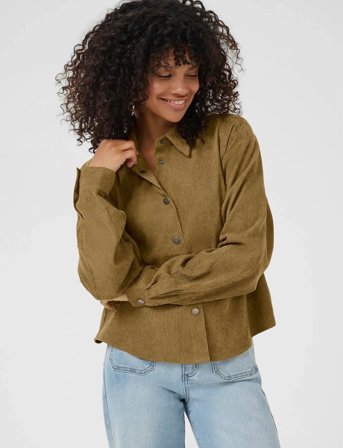 Kaffe Kavera Button Shirt - Khaki green - 40