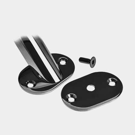 Roca oval skive sort, med skruer til gribehåndtag