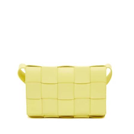 Bottega Veneta Vintage, Pre-owned Leather Shoulder Bag Geel, Dames, Maat:ONE Size,leer
