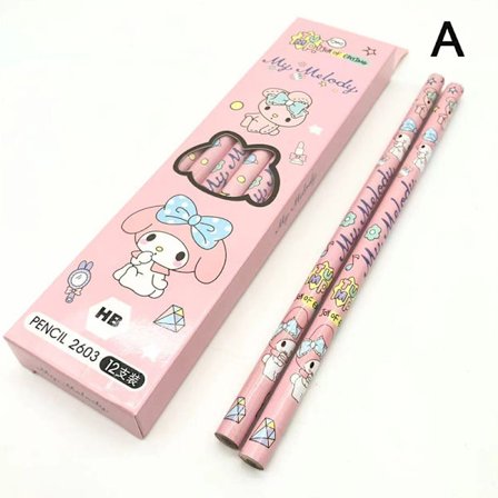 Sanrio nime Cartoon Series My Melody Kuromi Laatikollinen Lyijykynä Opi - Täydellinen