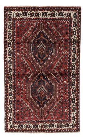 101X165 Tapis Shiraz D'orient Noir/Rouge Foncé (Laine, Perse/Iran) Carpetvista