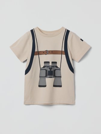 Polarn O. Pyret - T-shirt with adventure print - 92 - Childrenswear - beige