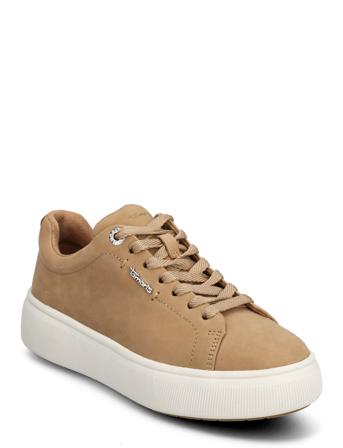 Women Lace-Up Low-top Sneakers Beige Tamaris