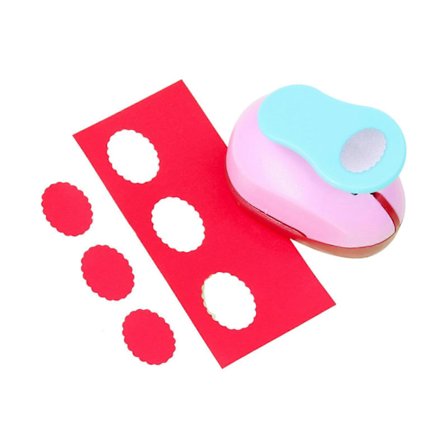 Bærbar Oval Hulmaskine i Blonde Multipurpose Papirprægeværktøj Ergonomisk Greb til Kunsthåndværk Emballage og Kortfremstilling (LGL)