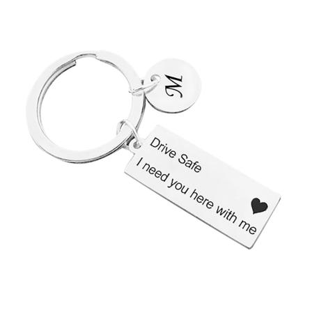 26 Letter Hangtag ruostumattomasta teräksestä valmistettu avaimenperä, turvakaappi Tarvitsen sinut tänne kanssasi White