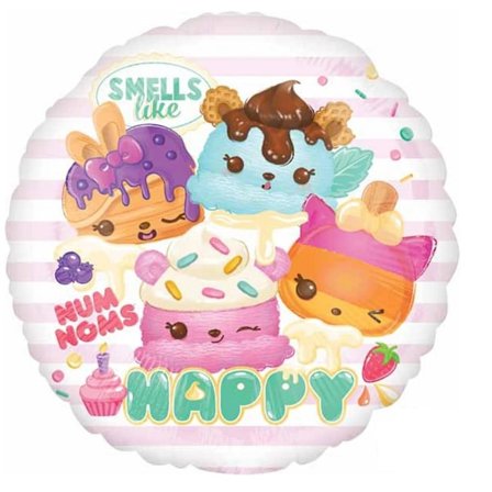 Num Noms Smells Like Happy Folieballong En Storlek Flerfärgad