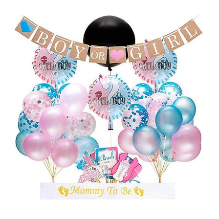 Baby Gender Reveal Party Supplies Decorations Kit - Boy Or Girl Balloons