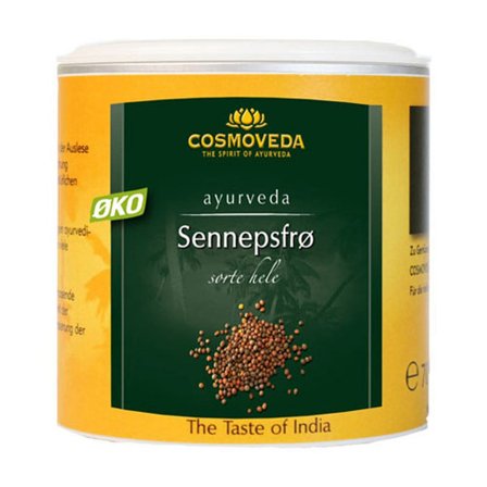 Cosmoveda Sorte Sennepsfrø Hele Ø 130 g, Helse & Madvarer, Krydderier, Øvrigt