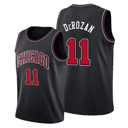 Nba Chicago Bulls Nr 11 Derozan Svart Baskettröja M