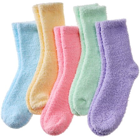 5 par Dame Bløde Fluffy Sengestrømper Vinter Varme Lounge Hjemmesko Fleece Strømper