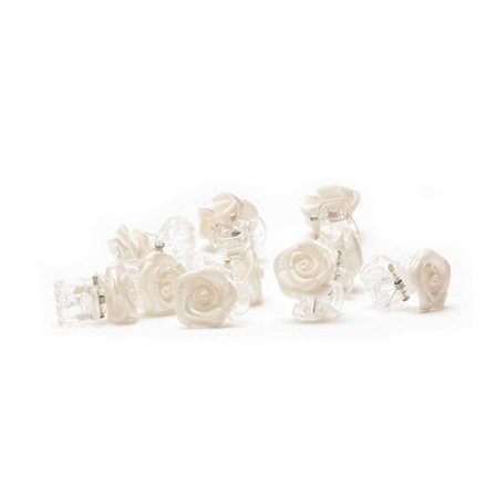 10 x hårklemmer florets - brudehårtilbehør - rose hårklemme - hvid