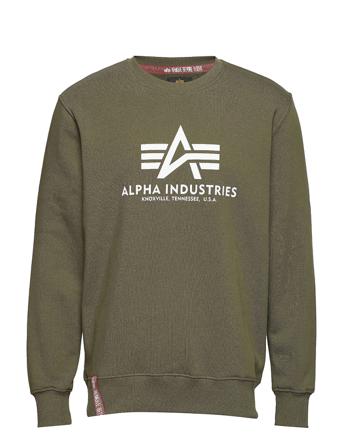 Basic Sweater Sweat-shirt Tröja Grön Alpha Industries