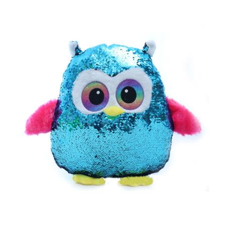 Blå Bespangled Owl Plyschleksak Barnpresent 20cm