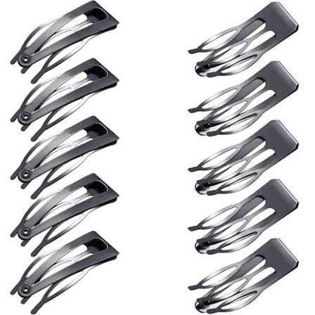 {xj}24 stykker Doble Hårspenner Metall Snap Hårspenner Hårtilbehør