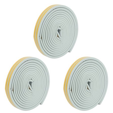 3 stk. Tykk isolert selvklebende dørforseglingslist for garasjevindu, lydabsorberende værlist