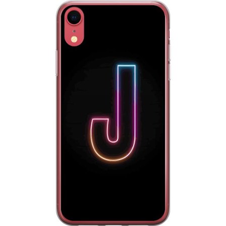 Kompatibelt Mobildeksel til Apple Apple iPhone XR Minimalistisk neonbokstav J i fargeskiftende lys mot svart bakgrunn