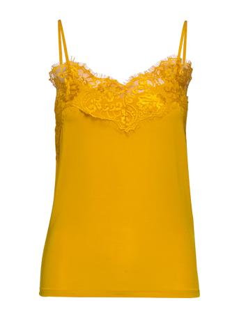 Slclara Singlet Top Ærmeløs Top Gul Soaked In Luxury