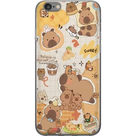 Yhteensopiva Puhelinkuori Apple Apple iPhone 6 Kawaii capybara mobilskal med gulliga djurmotiv