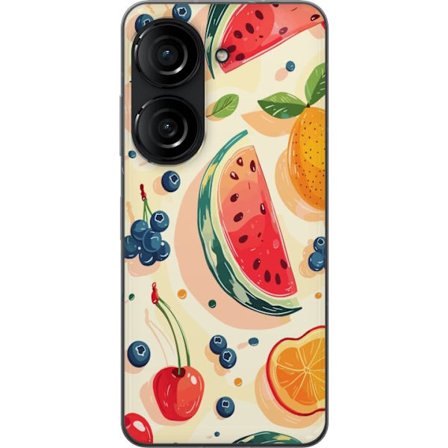 Kompatibel Mobilcover til Asus Zenfone 10 Legesyg frugtillustration med vandmelon, citrus, jordbær, kirsebær og bær