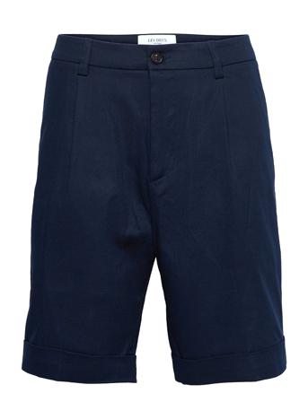 Preston Bermuda Dobby Shorts Shorts Casual Blå Les Deux