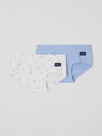Polarn O. Pyret - 2-pack hipster knickers - 122|128 - Childrenswear - blue