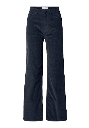 Selected Femme SLFWIDE RUNA Manchesterbyxor Jeans Dam Blå 30/32