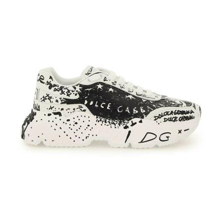 Dolce & Gabbana, Graffiti daymaster sneakers Wit, Dames, Maat:36 EU,rubber