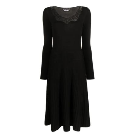Boutique Moschino Midi Kjole Sort, Dame