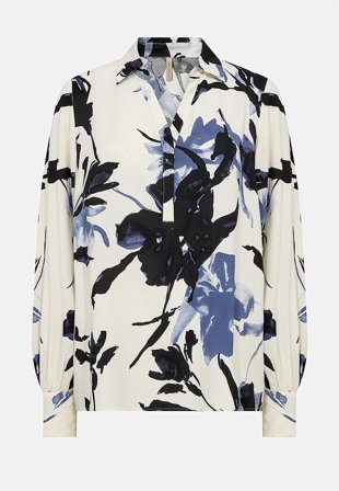 Soyaconcept - Vävd blus med tryckt blommönster - offwhite / blå / mönstrad - för damer - XL (44) - Cellbes