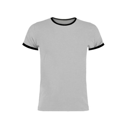 Kustom Kit Herr Fashion Fit Ringer T-shirt XL Ljusgrå Marl/Svart