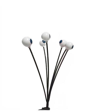 1-pakke Skrekkøyeeple Solar hagelampe Halloween-dekorasjon utendørs, svingende ildflue-strimler 6 LED lilla spøkelseslys