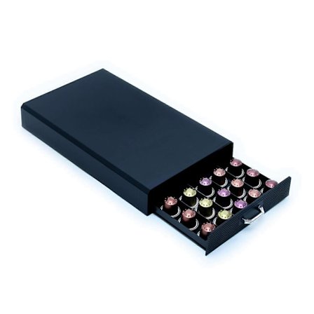 Praktisk förvaringslåda i plast för kaffekapslar i svart - låda låda låda