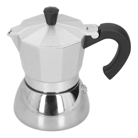 180ML 4 kupin alumiininen kahvipannu italialainen kahdeksankulmainen kotitalouskahvinkeitin Moka-kannuHopea