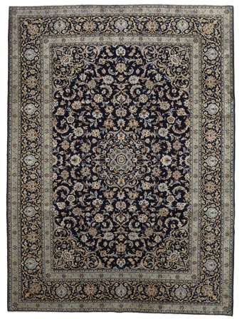 Hand Knotted Persian Keshan Fine Rug 251X340 Dark Grey/Grey